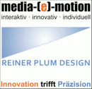 Logo media-e-motion & Reiner Plum Design